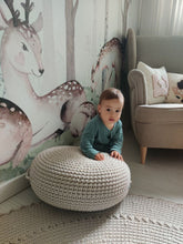 Crochet ottoman | BEIGE - Zuri House