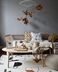 Crochet ottoman | BEIGE - Zuri House