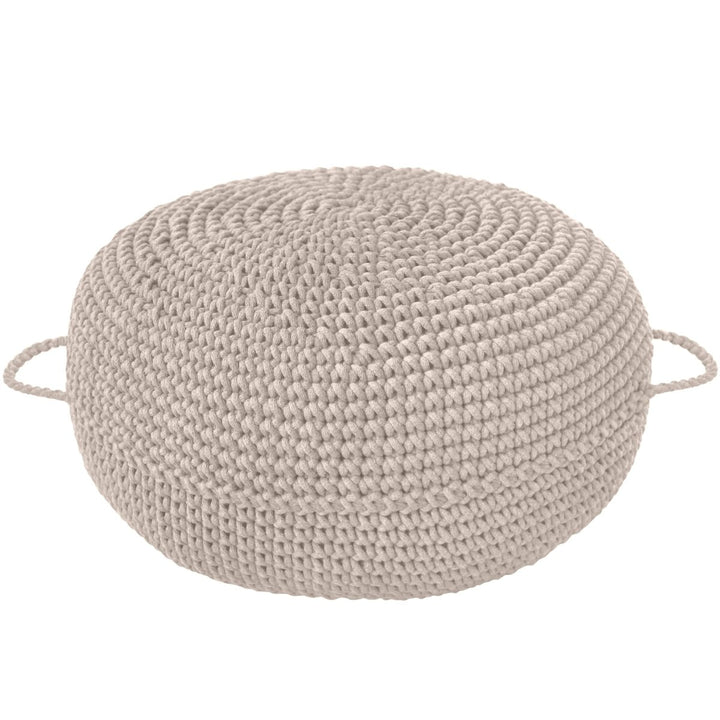 Crochet ottoman | BEIGE - Zuri House