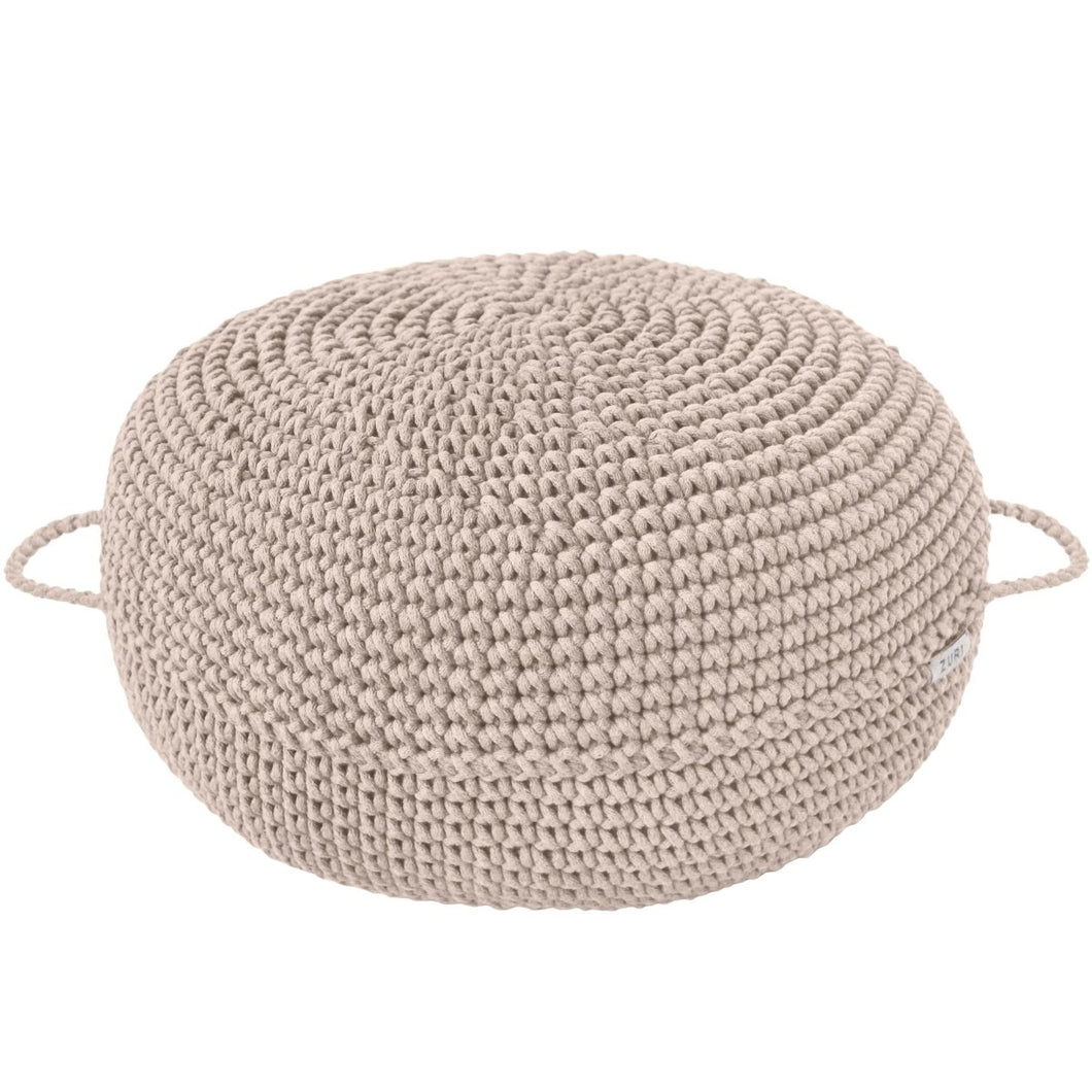 Crochet ottoman | BEIGE - Zuri House