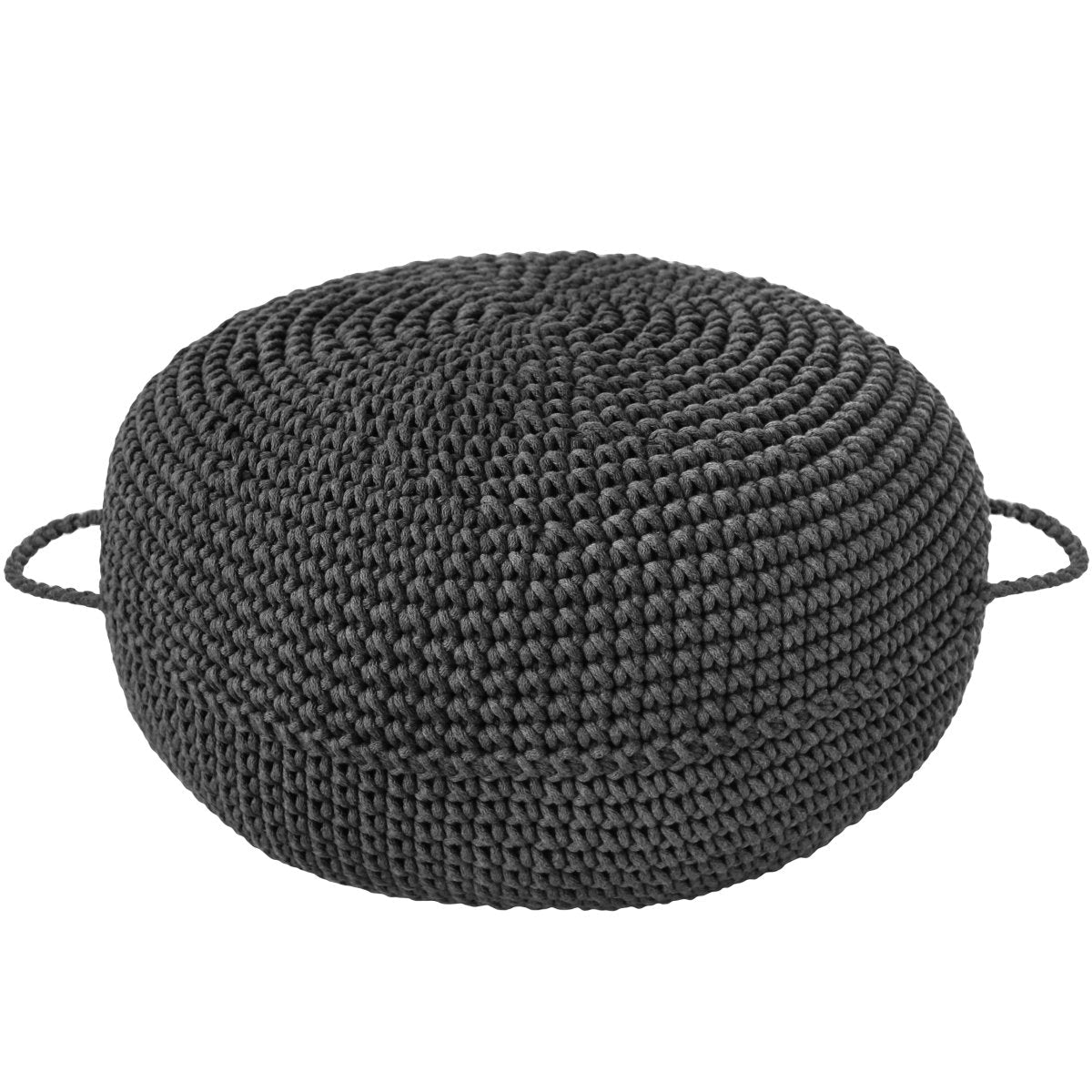 Crochet ottoman | CHARCOAL - Zuri House