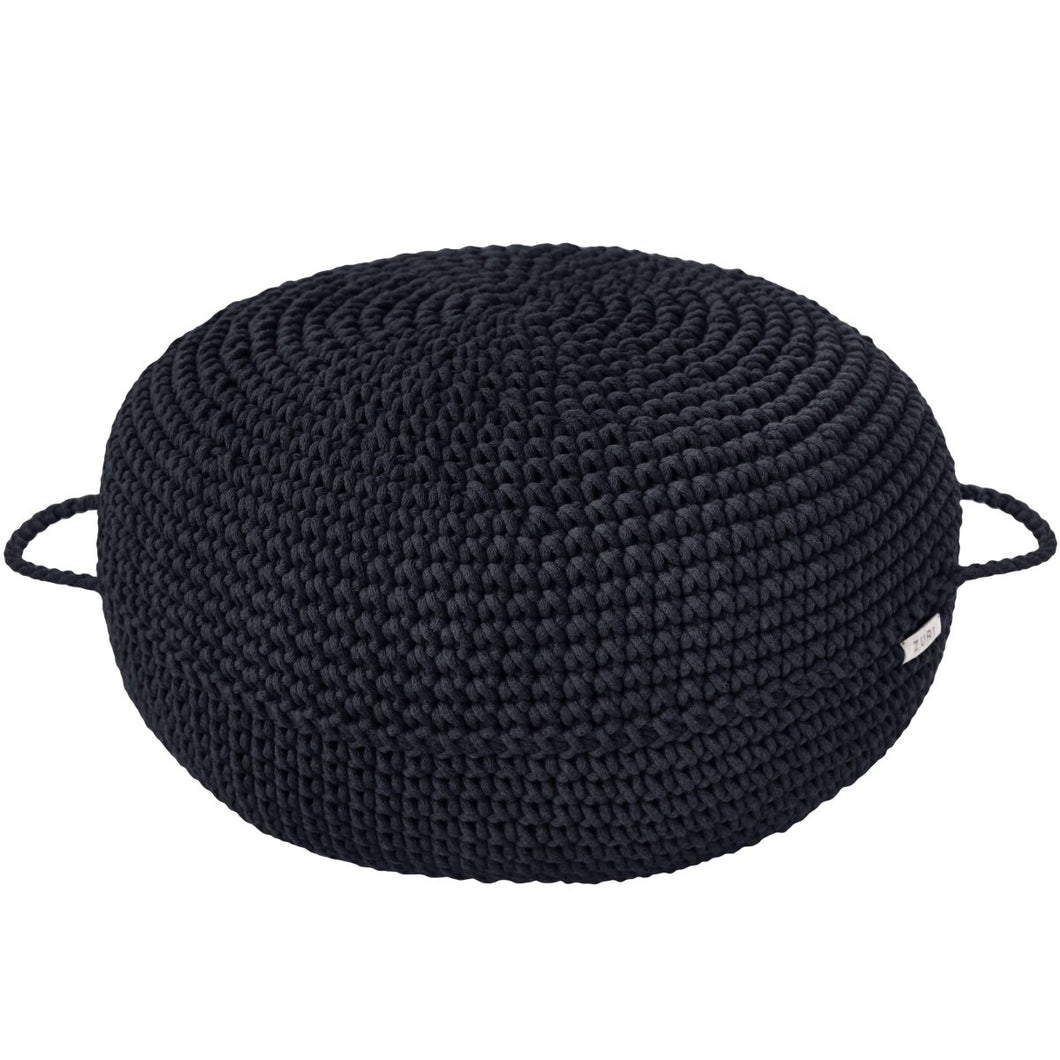 Crochet ottoman | CHARCOAL - Zuri House