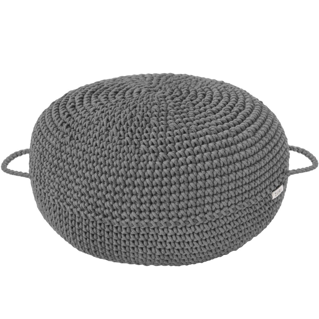 Crochet ottoman | DARK GREY - Zuri House