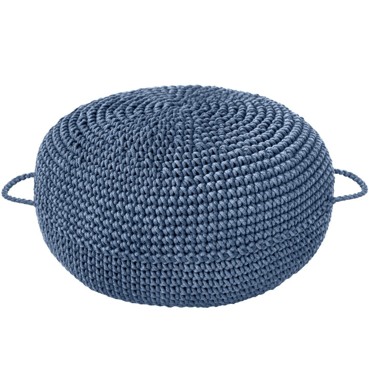 Crochet ottoman | DENIM BLUE - Zuri House