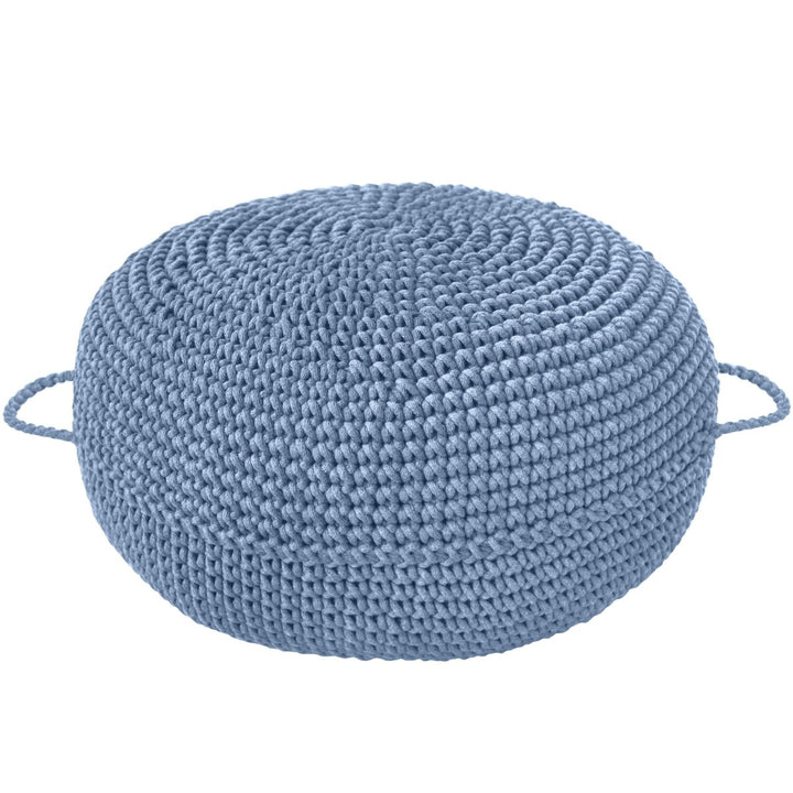 Crochet ottoman | LIGHT DENIM - Zuri House