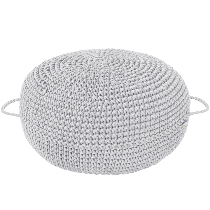 Crochet ottoman | LIGHT GREY - Zuri House