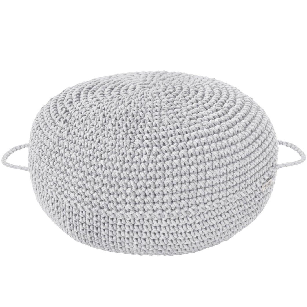 Crochet ottoman | LIGHT GREY - Zuri House