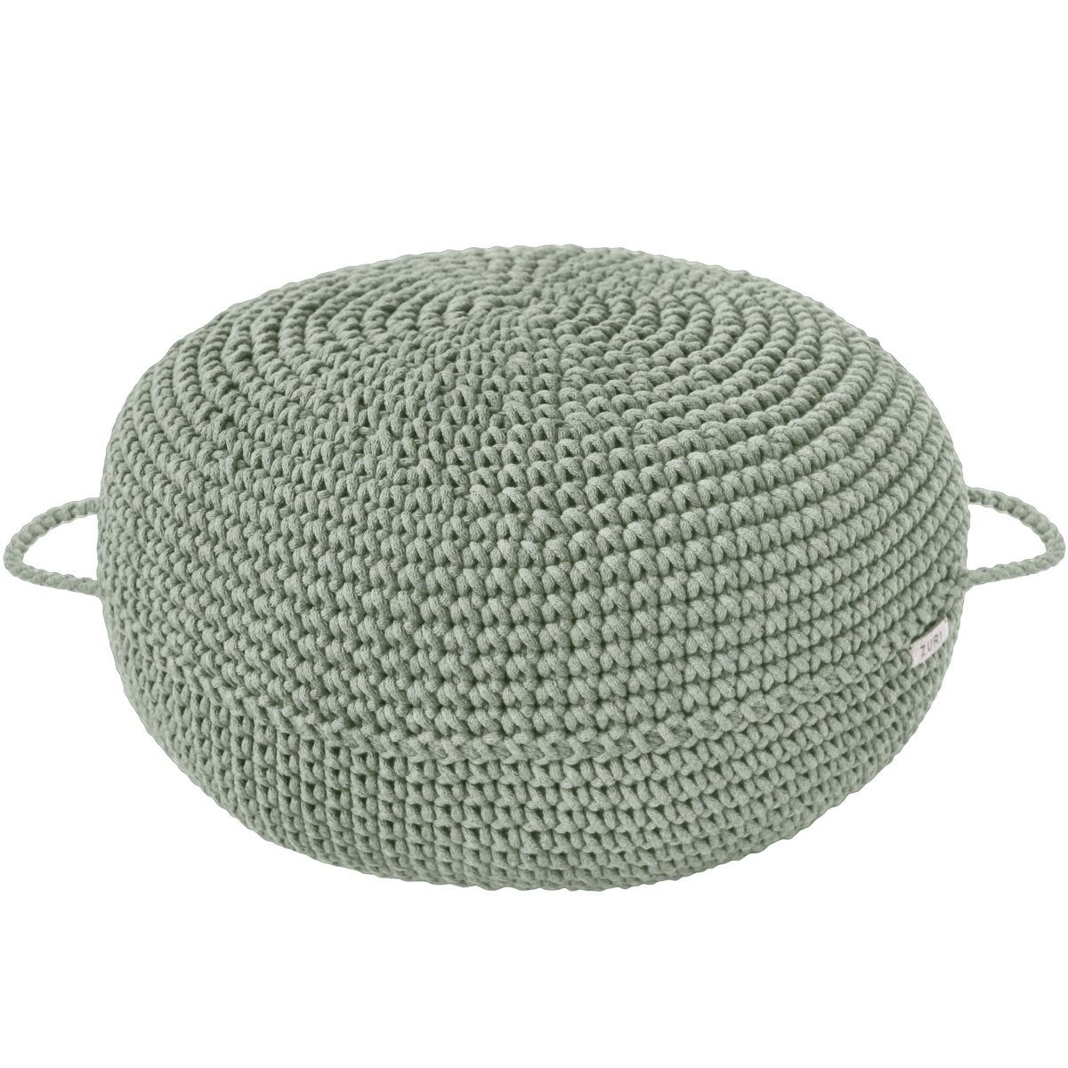 Crochet ottoman | LIGHT OLIVE - Zuri House