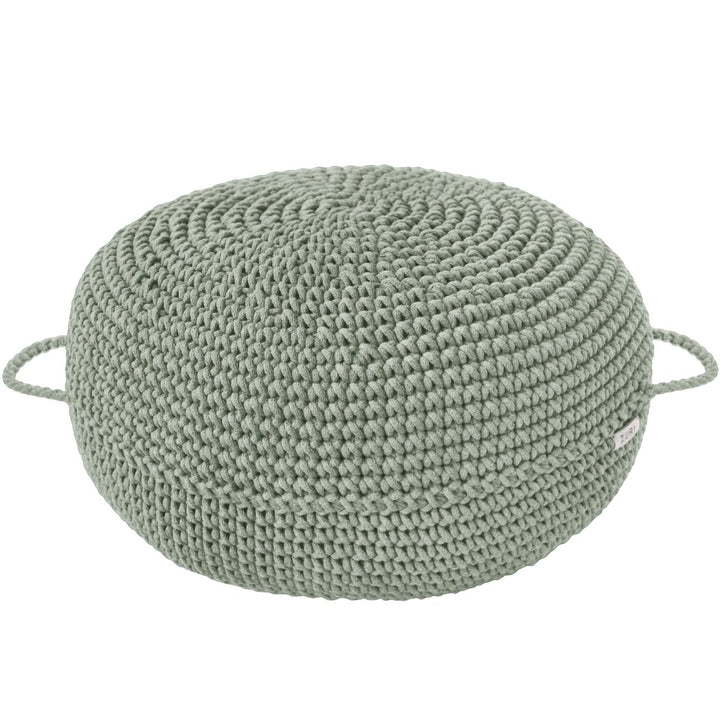 Crochet ottoman | LIGHT OLIVE - Zuri House
