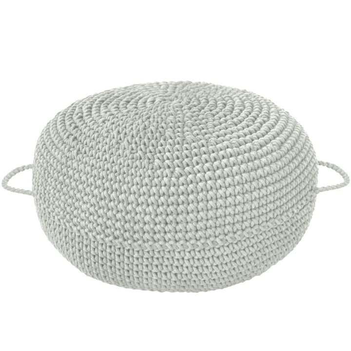 Crochet ottoman | LIGHT OLIVE - Zuri House