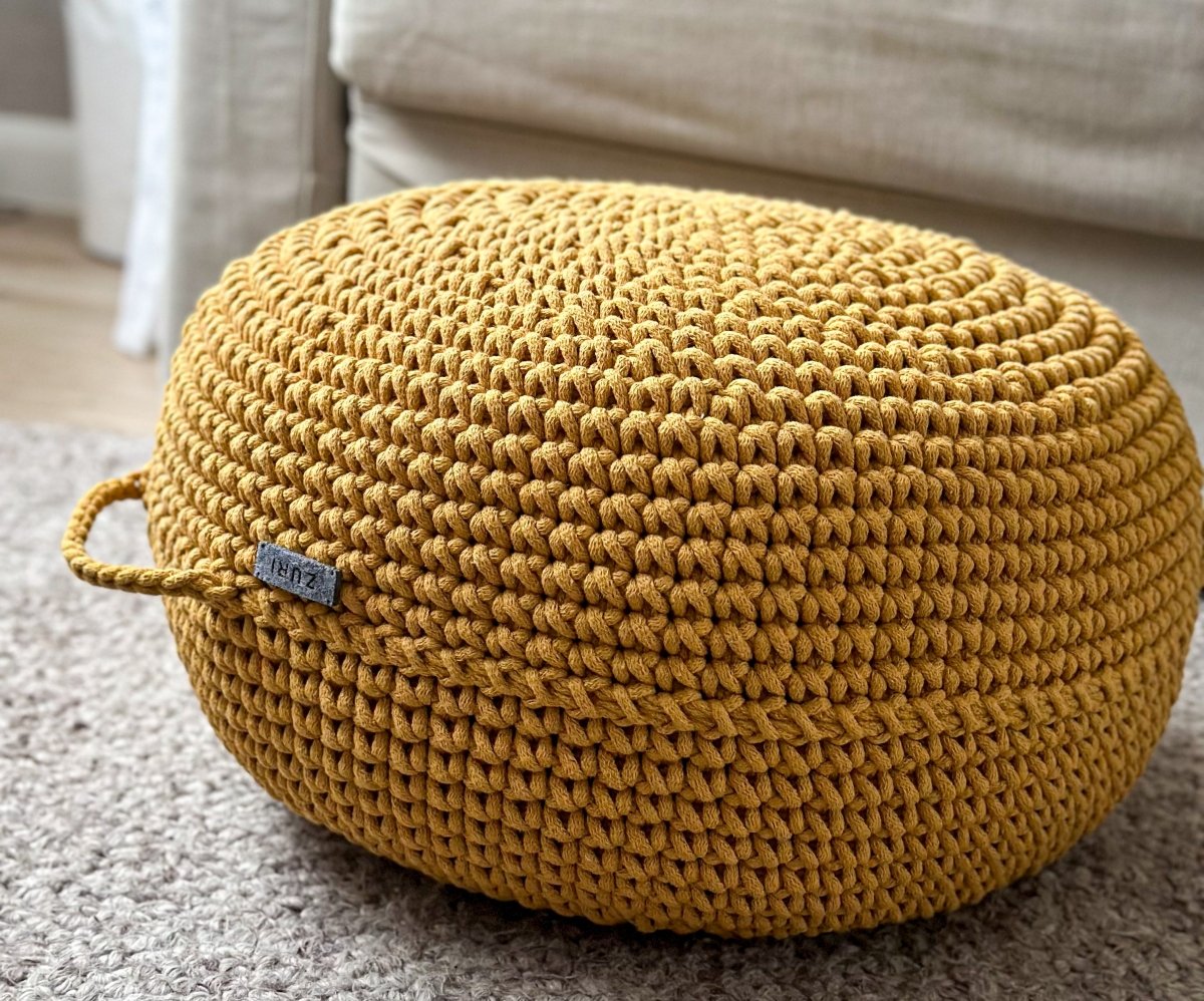 Crochet ottoman | MUSTARD - Zuri House