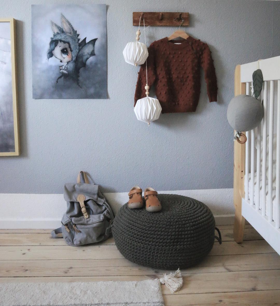 Crochet ottoman | OLIVE GREEN - Zuri House