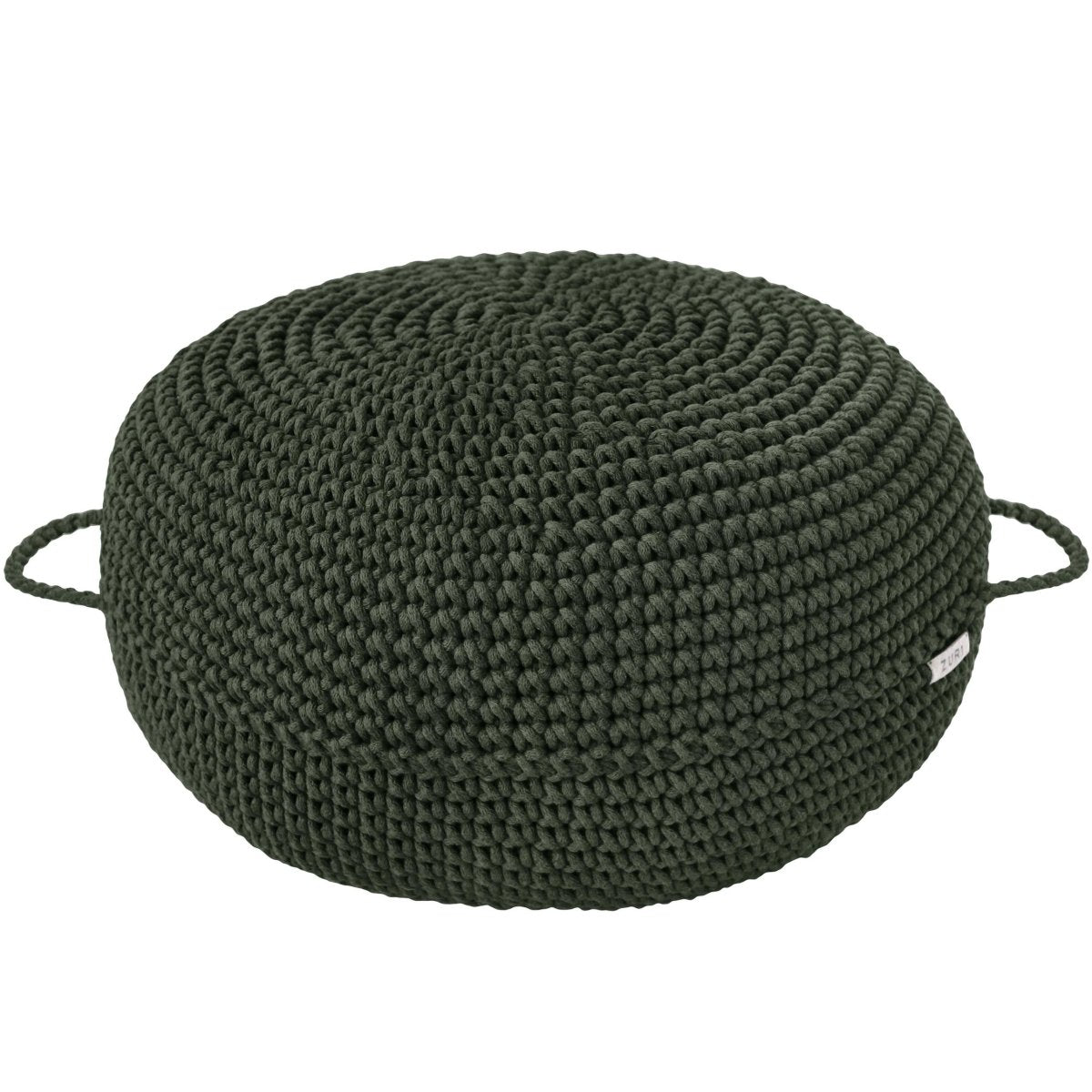 Crochet ottoman | OLIVE GREEN - Zuri House