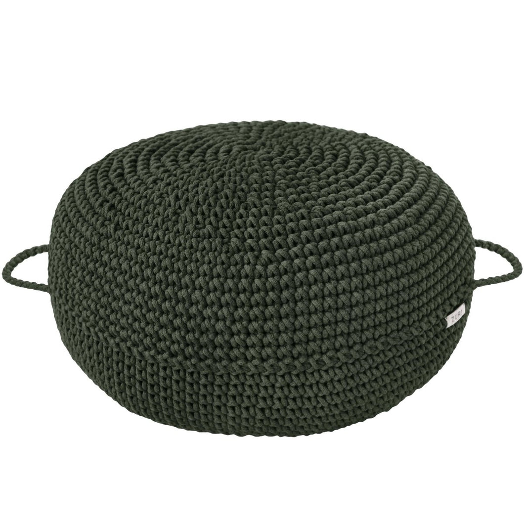 Crochet ottoman | OLIVE GREEN - Zuri House