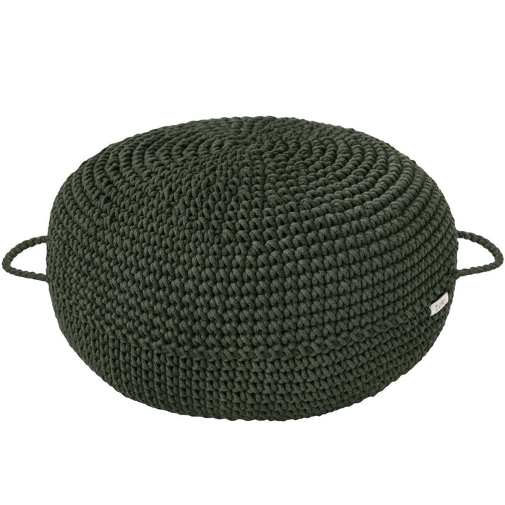 Crochet ottoman | OLIVE GREEN - Zuri House
