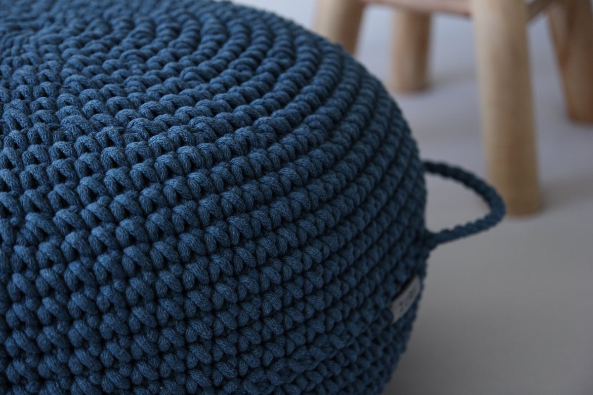 Crochet ottoman | PETROL - Zuri House