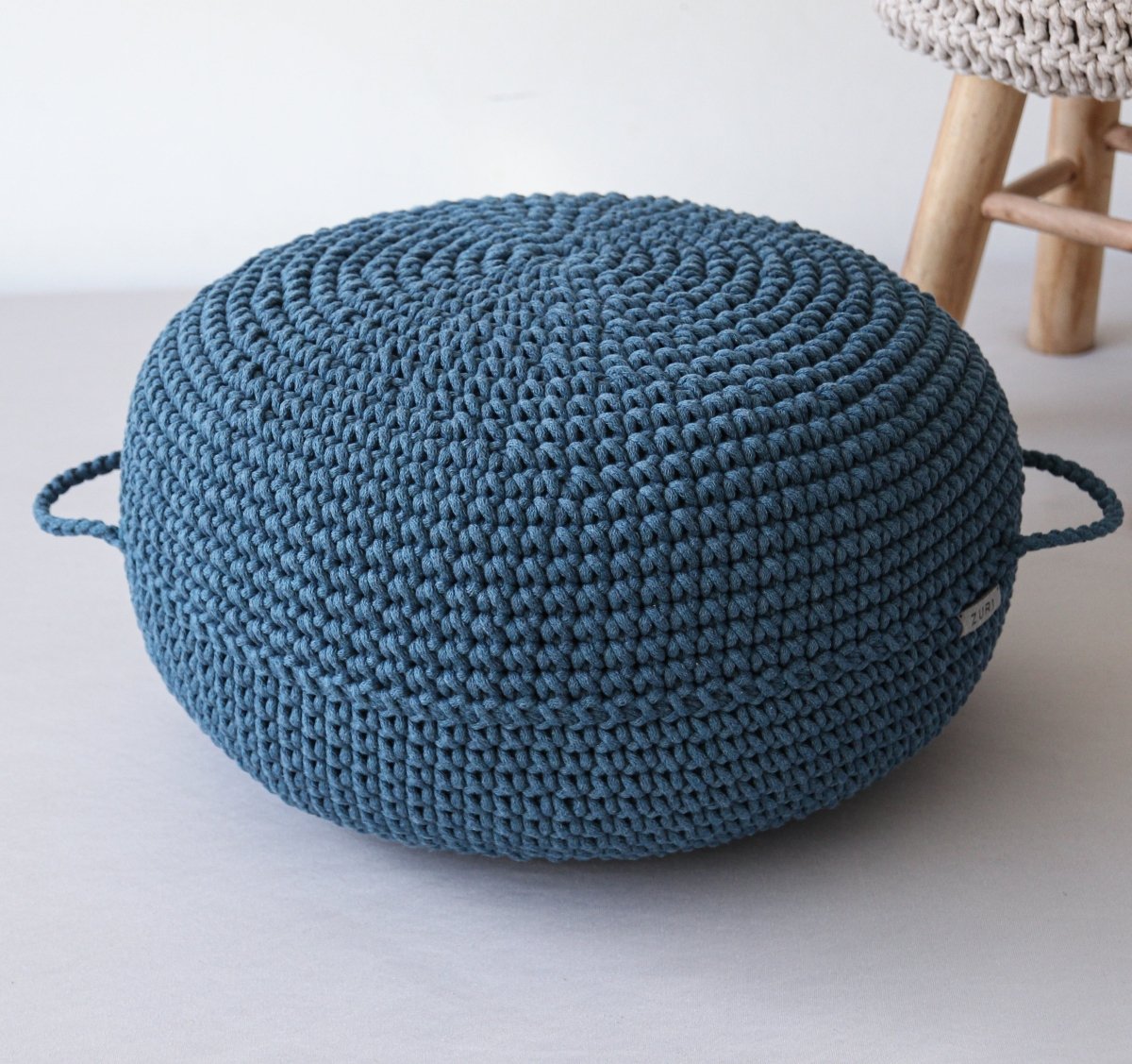 Crochet ottoman | PETROL - Zuri House
