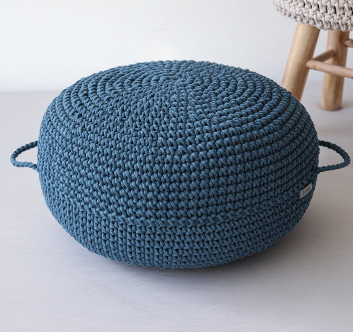 Crochet ottoman | PETROL - Zuri House