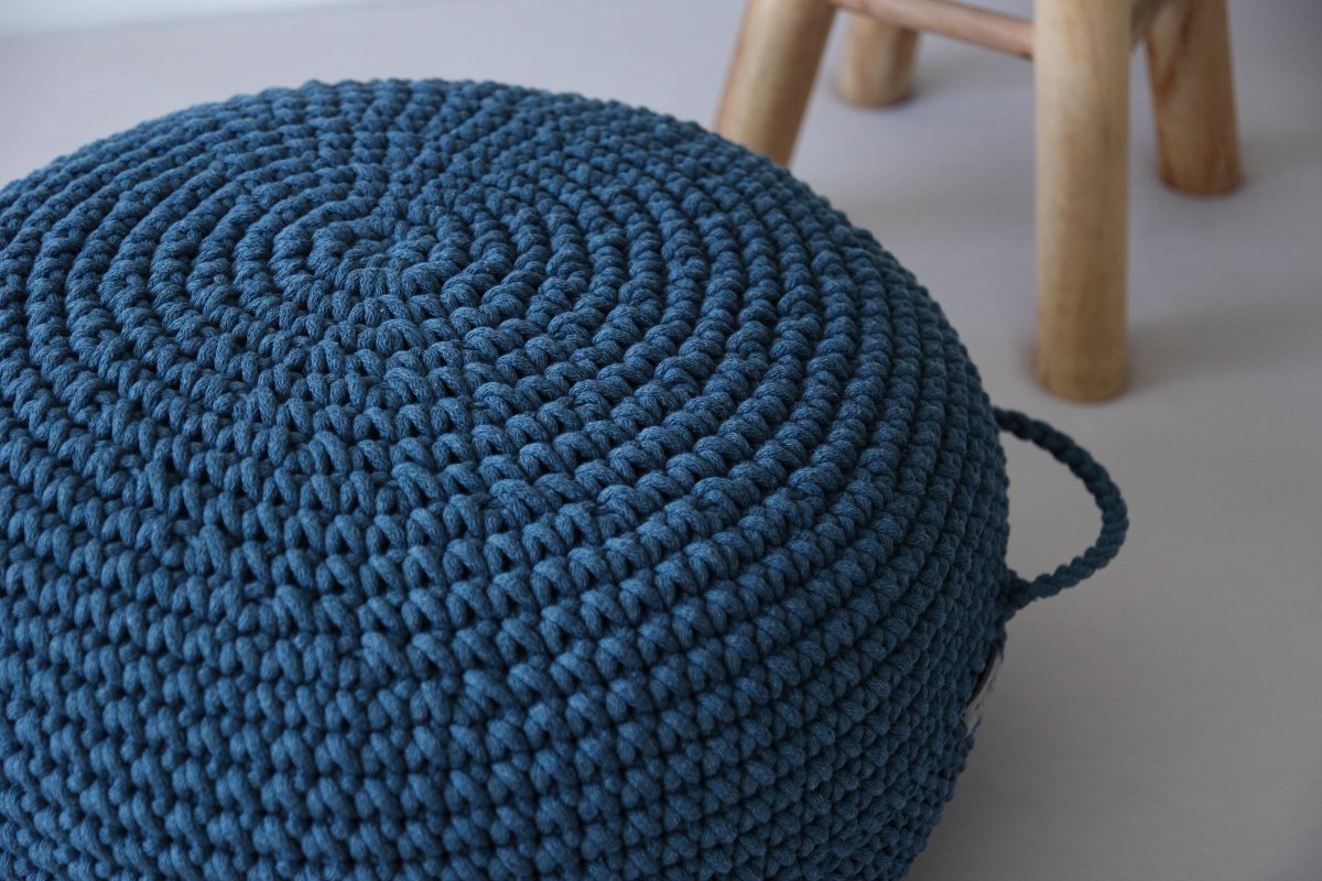 Crochet ottoman | PETROL - Zuri House