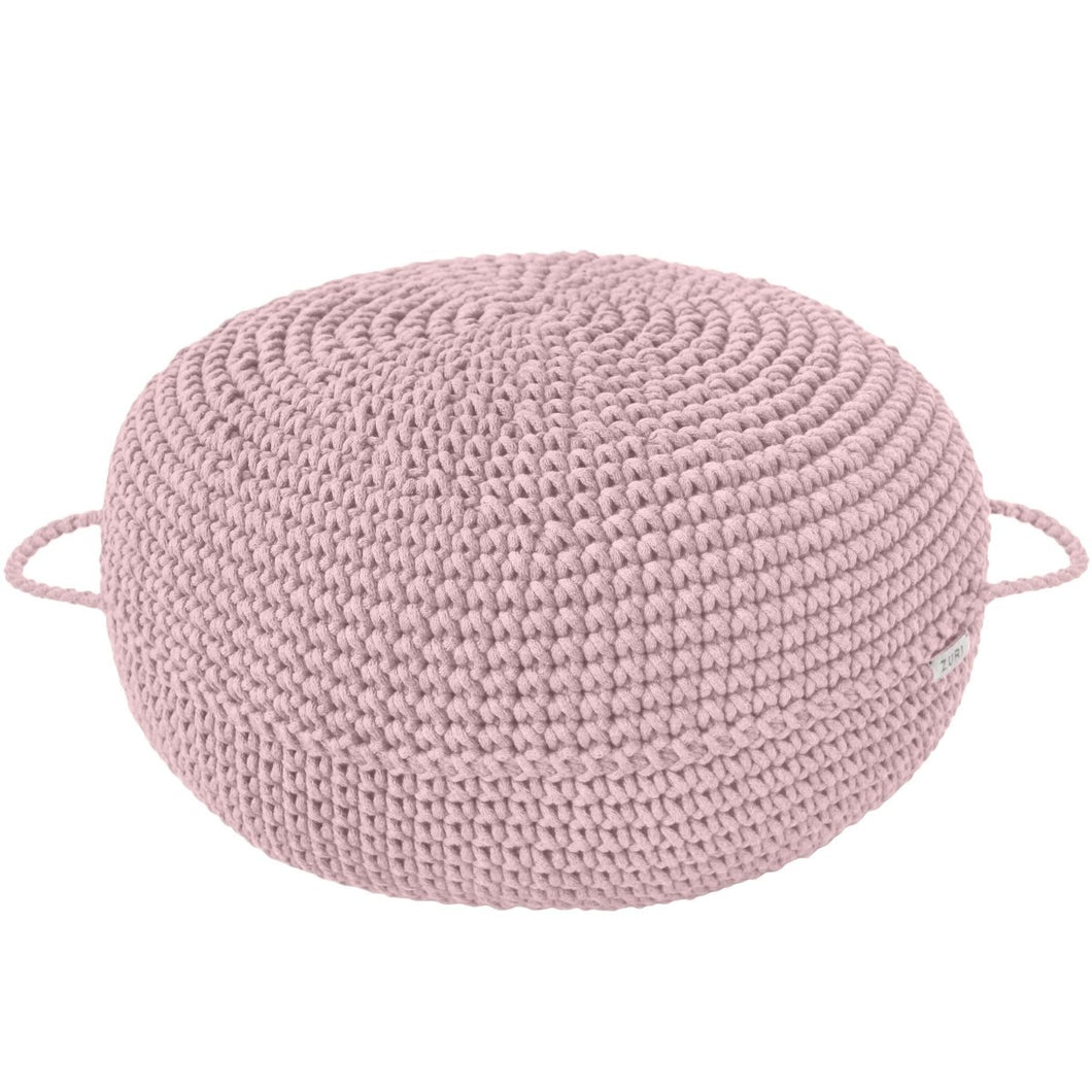Crochet ottoman | POWDER PINK - Zuri House