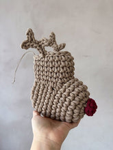 Crochet Reindeer Stocking | Cappuccino & Red Nose - Zuri House