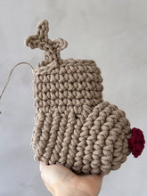 Crochet Reindeer Stocking | Cappuccino & Red Nose - Zuri House