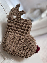 Crochet Reindeer Stocking | Cappuccino & Red Nose - Zuri House