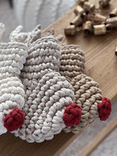 Crochet Reindeer Stocking OATMEAL & RED NOSE - Zuri House