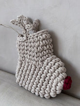 Crochet Reindeer Stocking OATMEAL & RED NOSE - Zuri House
