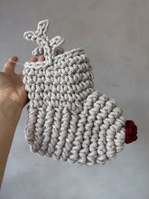 Crochet Reindeer Stocking OATMEAL & RED NOSE - Zuri House