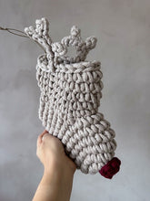 Crochet Reindeer Stocking OATMEAL & RED NOSE - Zuri House