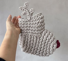 Crochet Reindeer Stocking OATMEAL & RED NOSE - Zuri House