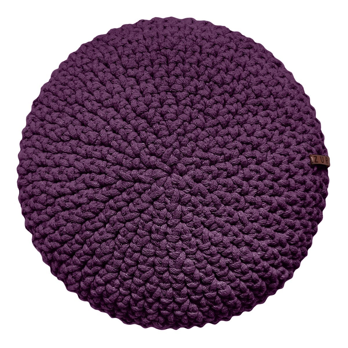 Crochet round cushion | AUBERGINE - Zuri House