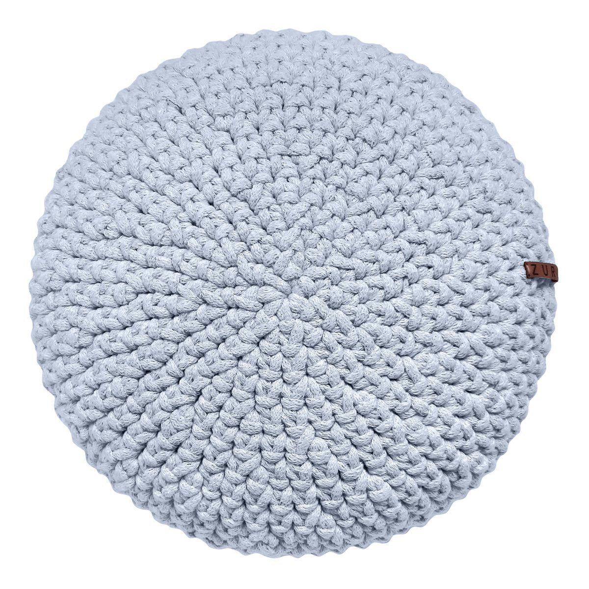 Crochet round cushion | BABY BLUE - Zuri House