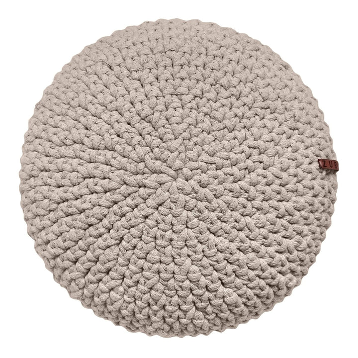 Crochet round cushion | BEIGE - Zuri House