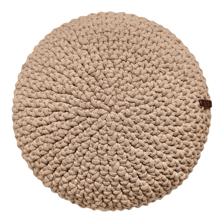 Crochet round cushion | CARAMEL - Zuri House
