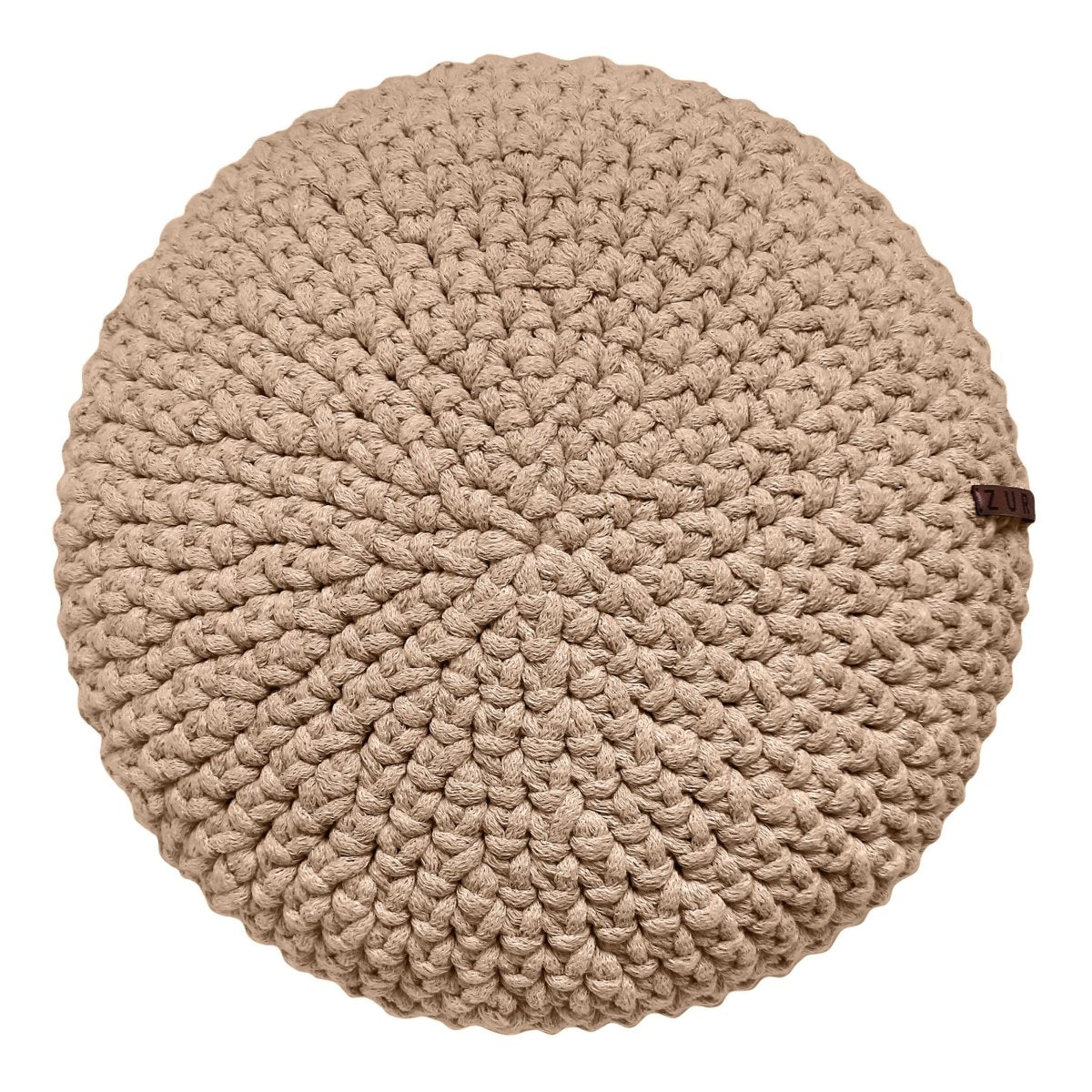 Crochet round cushion | CARAMEL - Zuri House