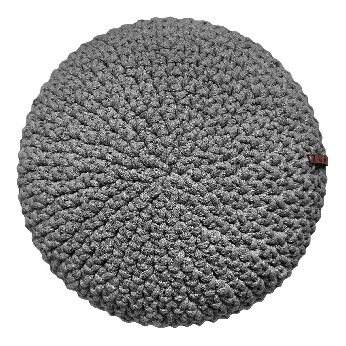 Crochet round cushion | DARK GREY - Zuri House