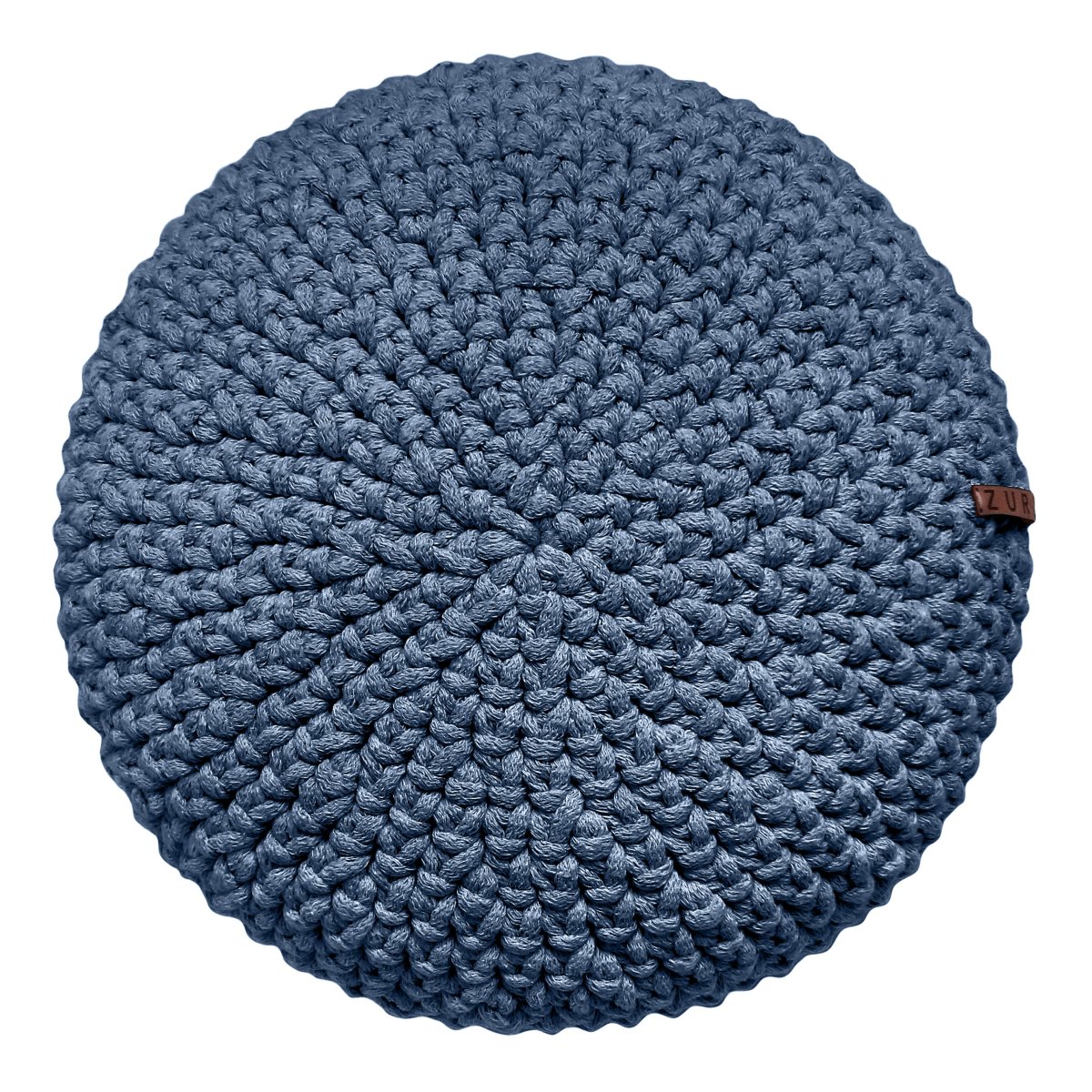 Crochet round cushion | DENIM BLUE - Zuri House