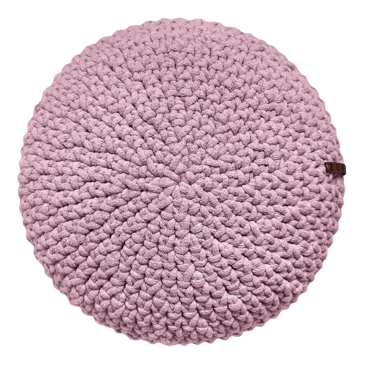 Crochet round cushion | DUSTY ROSE - Zuri House