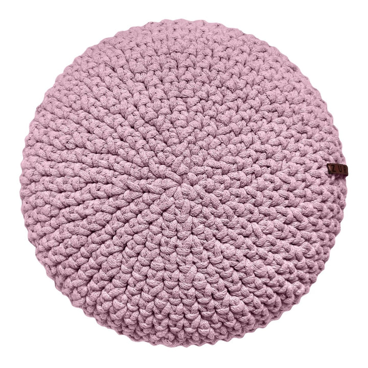 Crochet round cushion | DUSTY ROSE - Zuri House