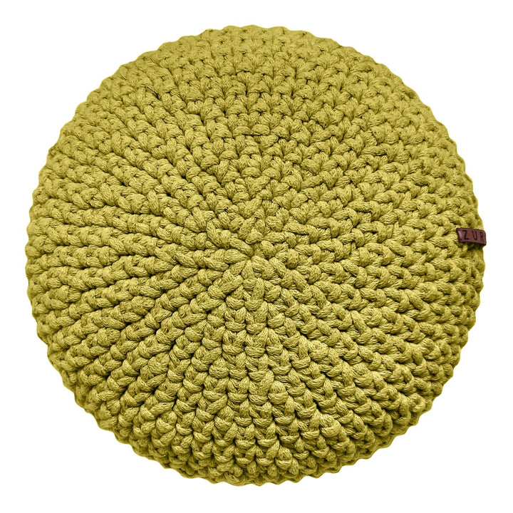 Crochet round cushion | GOLDEN KIWI - Zuri House