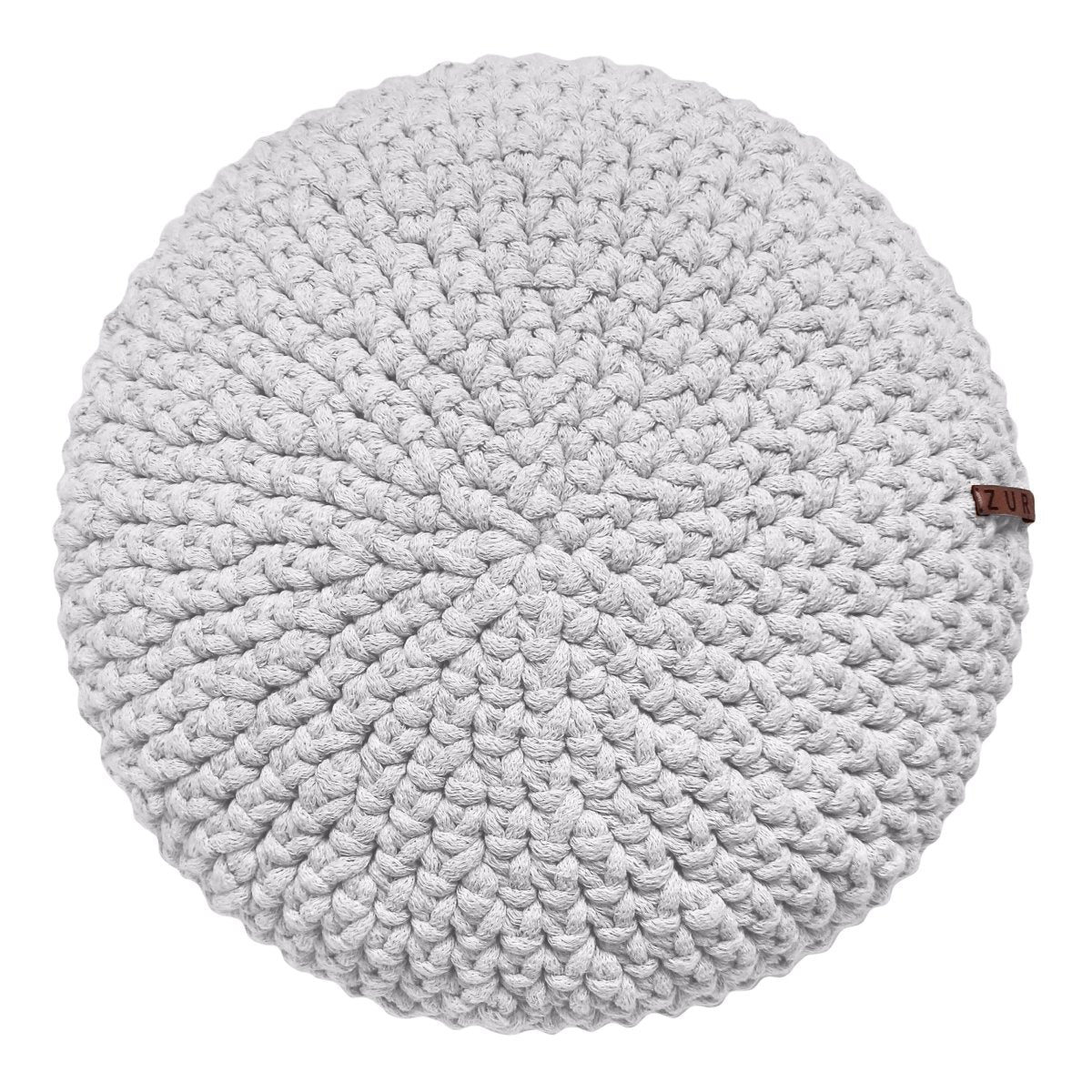 Crochet round cushion | LIGHT GREY - Zuri House