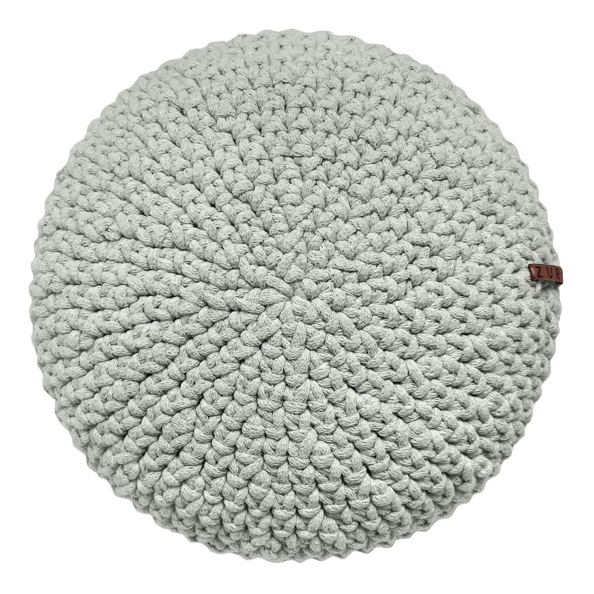 Crochet round cushion | LIGHT OLIVE - Zuri House