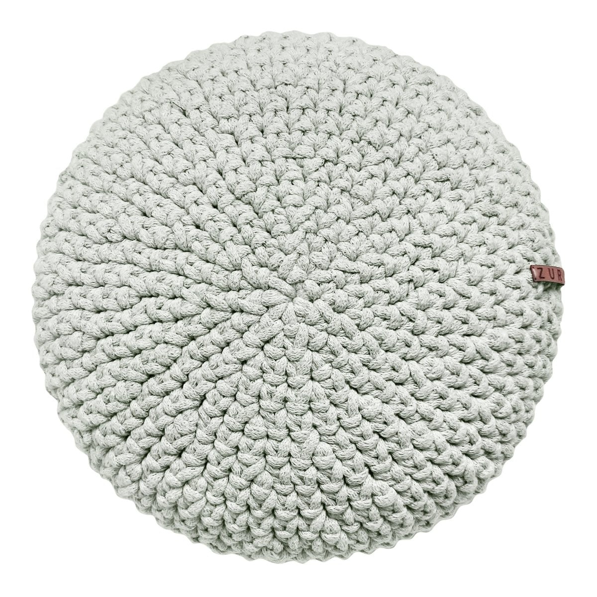 Crochet round cushion | LIGHT OLIVE - Zuri House