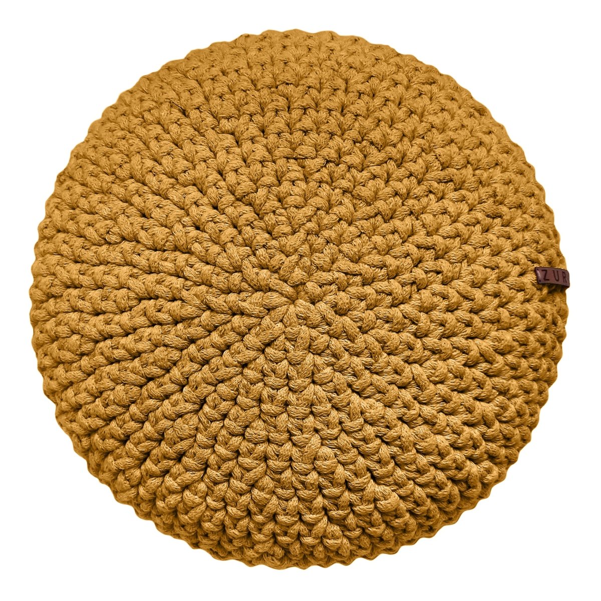 Crochet round cushion | MUSTARD - Zuri House