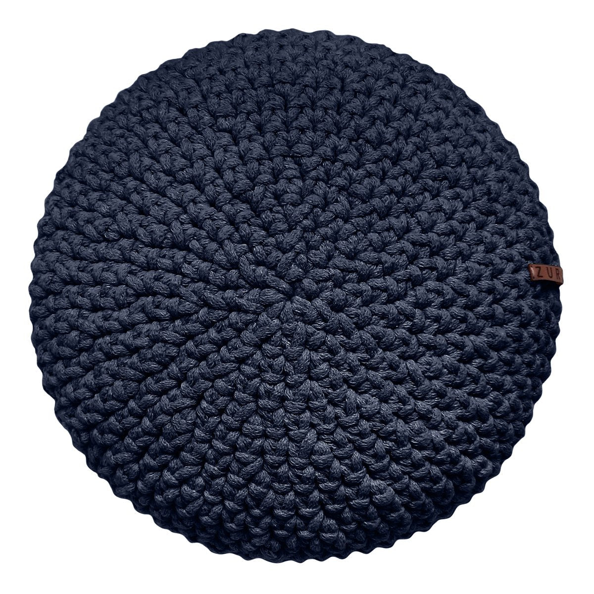 Crochet round cushion | NAVY BLUE - Zuri House