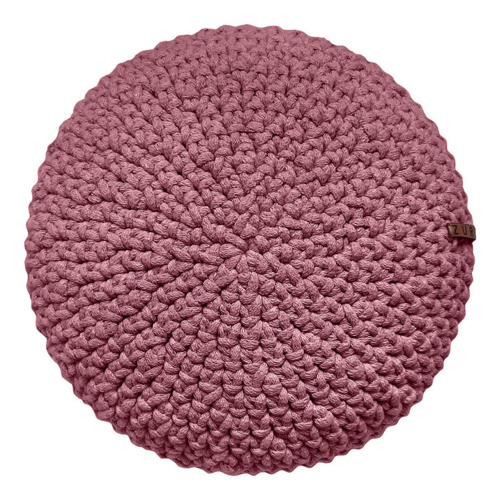 Crochet round cushion | OLD ROSE - Zuri House