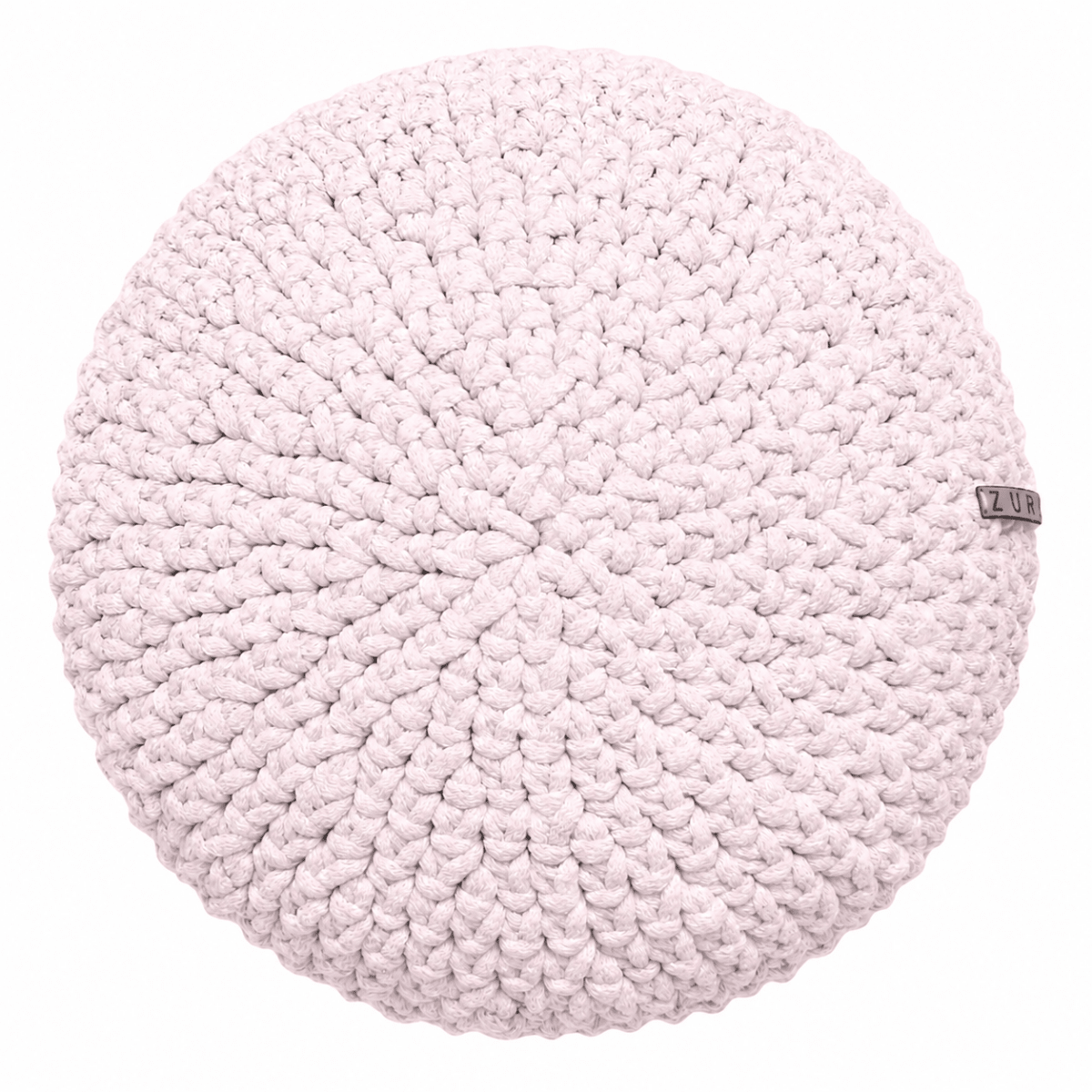 Crochet round cushion | PALE PINK - Zuri House