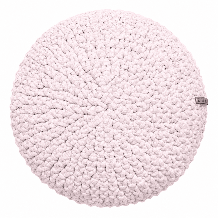 Crochet round cushion | PALE PINK - Zuri House